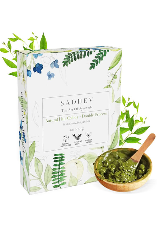 Natural Hair Colour - Double Process - Henna, Indigo & Amla 100gm