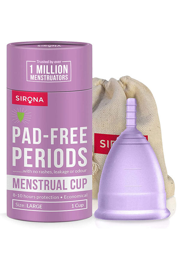 Reusable Menstrual Cup with FDA Compliant Medical Grade Silicone - Large