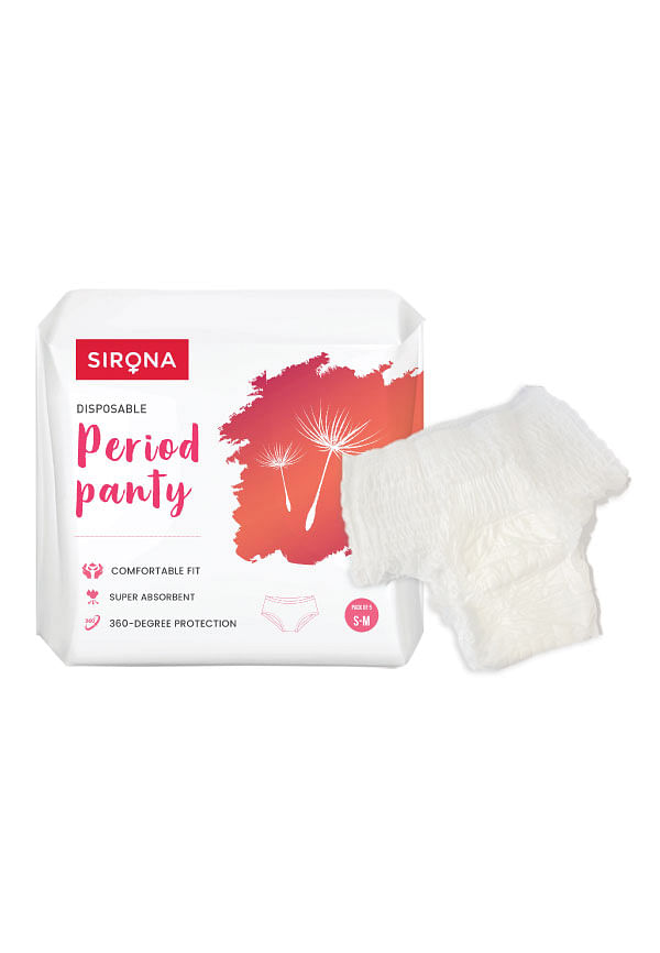 Sirona Disposable Period Panties for Women - (S-M) 360 Degree Protect (5  Pcs)