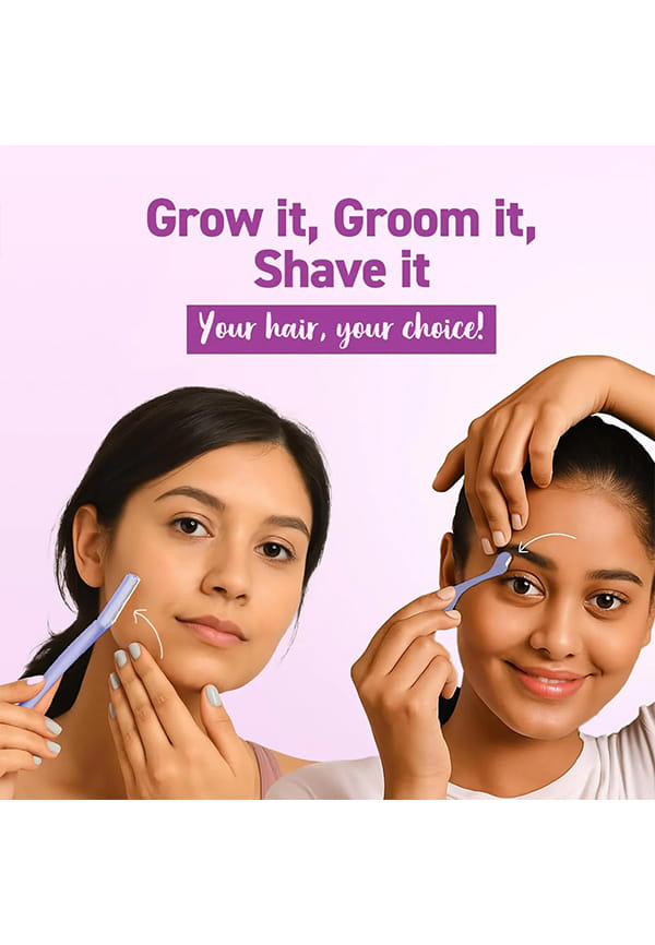 Reusable Eyebrow & Face Razor for Women - 2 Razors | Painless Facial Hair Removal – thumbnail 4