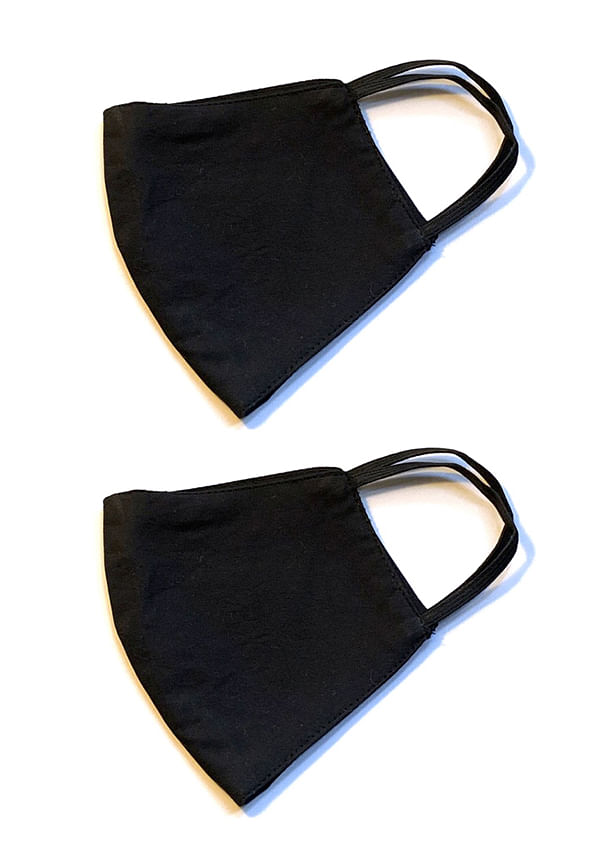 3 Layer Reusable Black Cotton Facemasks