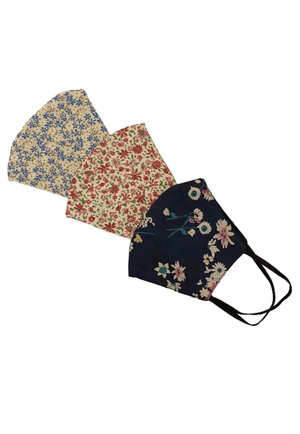 Facemasks - 3 Layer Reusable Cotton Floral – thumbnail 2