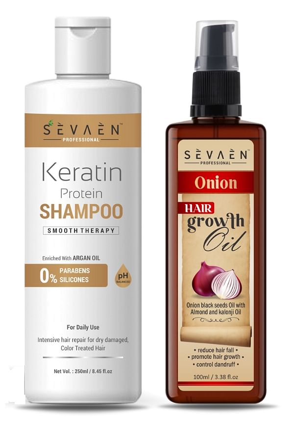 Keratin Shampoo And Ayurvedic Hair Oil For Make Your Hair Dandruff Free And Volumise