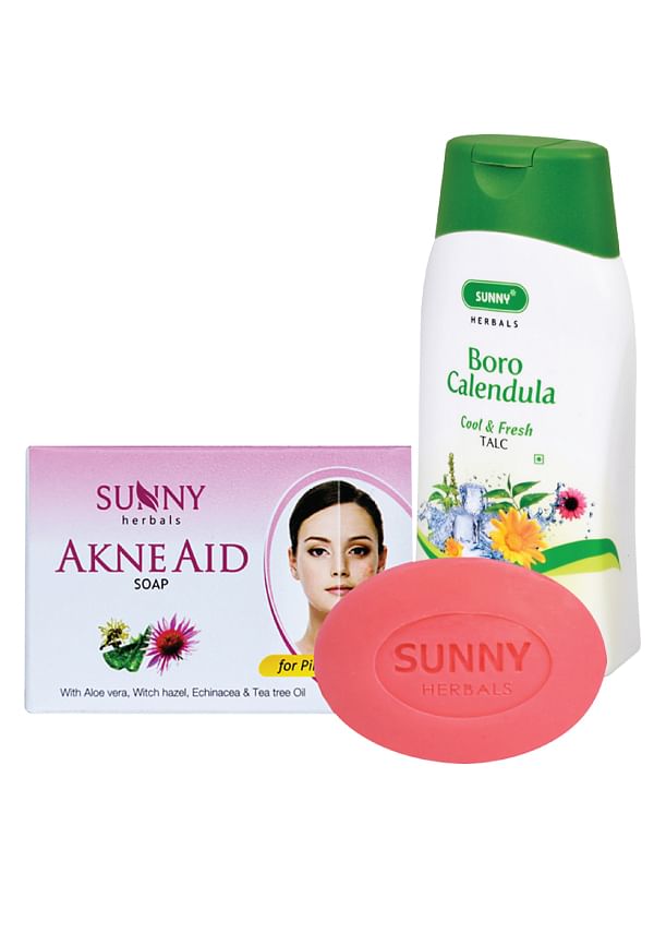 Akne Aid (Bathing Bar) + Boro Calendula Talcum