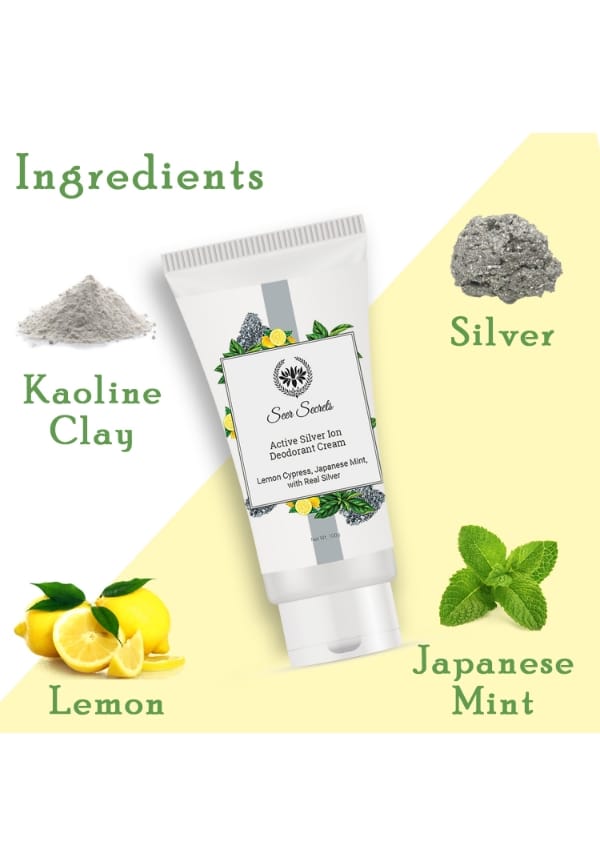 Lemon Cypress Japanese Mint Active Silver Ion Deodorant Cream – thumbnail 3