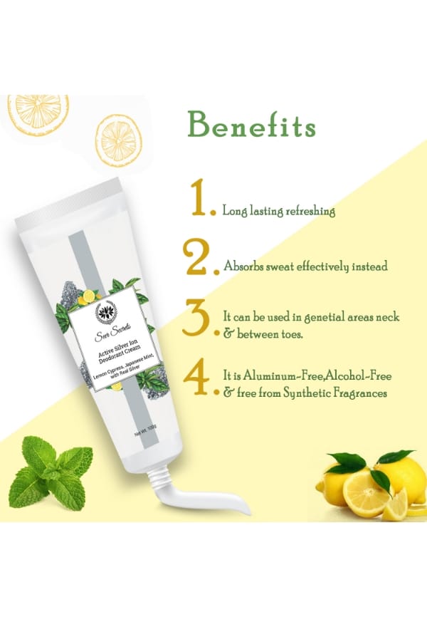 Lemon Cypress Japanese Mint Active Silver Ion Deodorant Cream – thumbnail 5