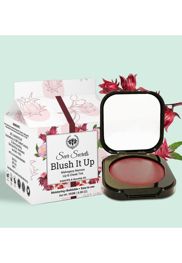 Natural Lip and Cheek Tint for Long Lasting Moisturizing Lips |Mahogany Maroon Blush It Up -10gm