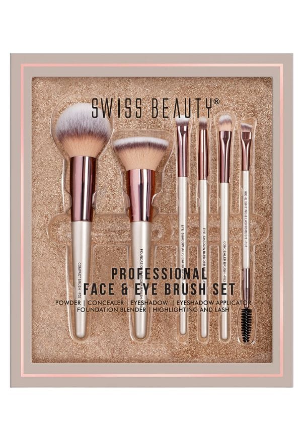 Premium Synthetic Bristle Professional Face & Eye Makeup Brushes Set