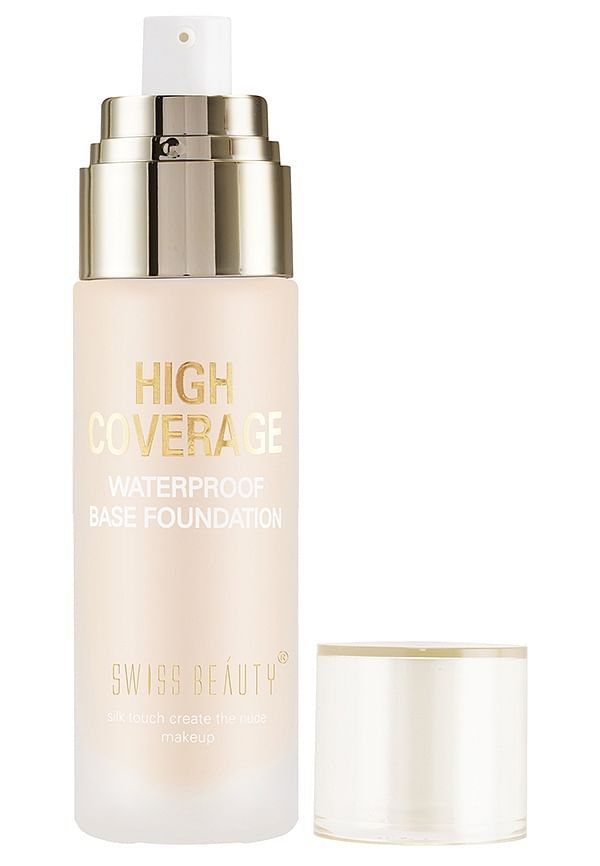 Swiss Beauty High Coverage Waterproof Base Foundation, 50 mL at Rs