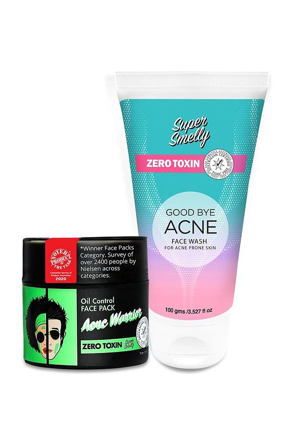 Goodbye Acne Face Wash And Acne Warrior Face Pack Combo