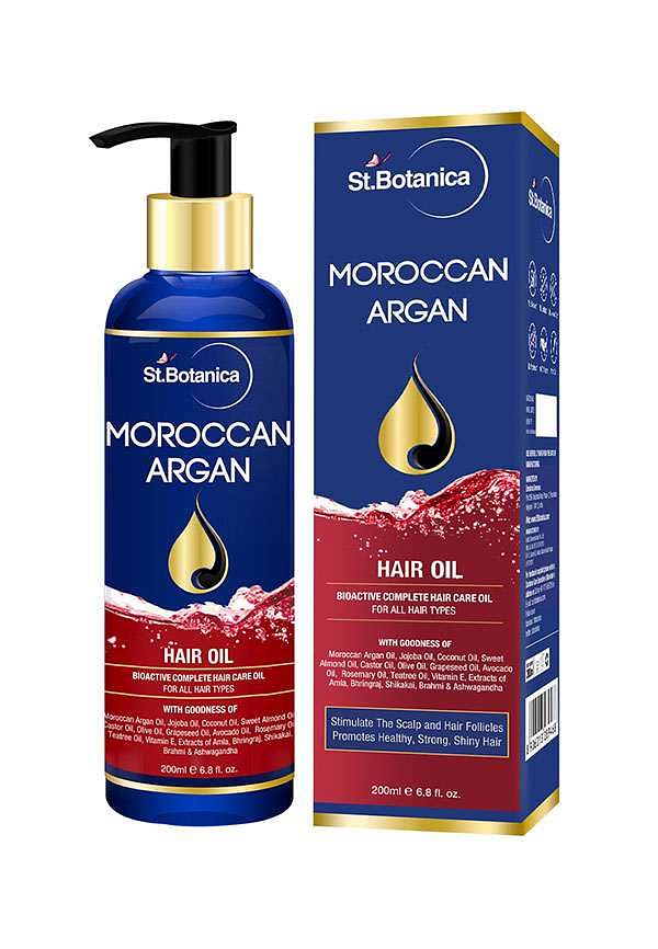 Stbotanica Moroccan Argan Hair Oil (With Pure Argan, Jojoba, Almond, Castor, Olive, Avocado, Rosemary Oils)