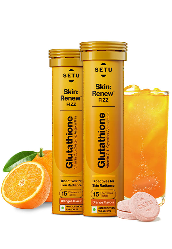 Skin Renew - Effervescent Tablets | Glutathione With Vitamin C, Gluta Fizz Orange Flavour