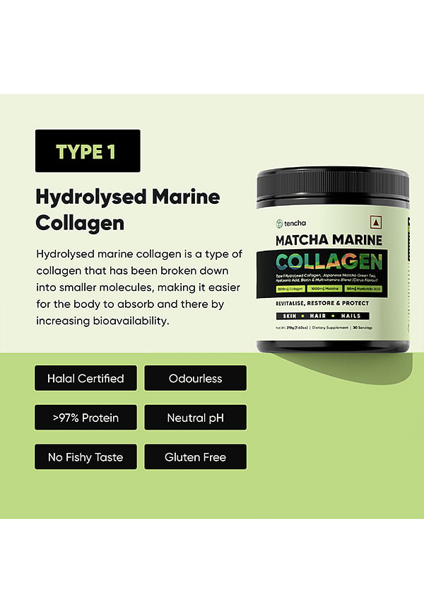 Collagen Builder | Silica, Biotin & Hyaluronic Acid Blend | With Japanese  Matcha Green Tea