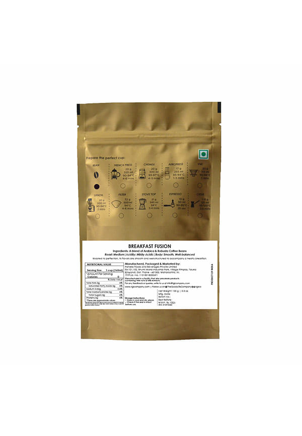 Breakfast Fusion A Blend of Arabica and Robusta Coffee Beans | Roasted Coffee Beans – thumbnail 3