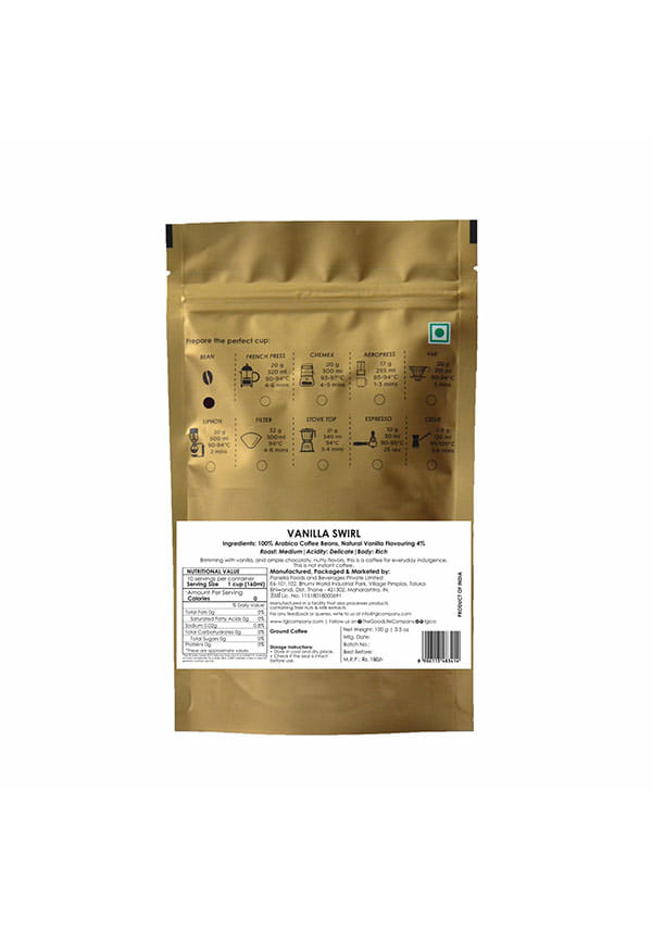 Vanilla Swirl Flavoured Coffee Coarse Ground Coffee – thumbnail 3
