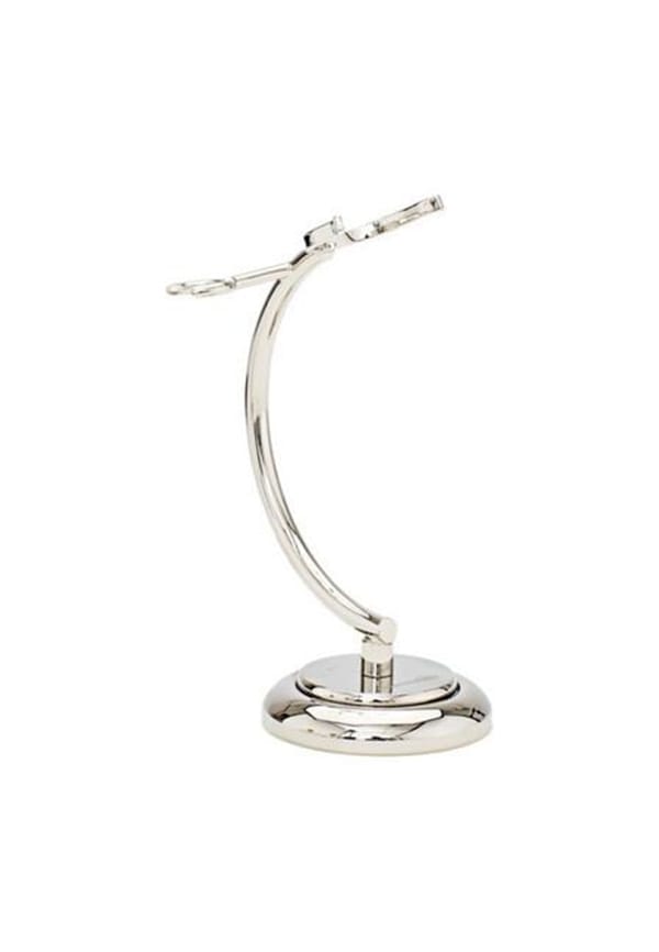Curved Razor And Brush Stand Chrome
