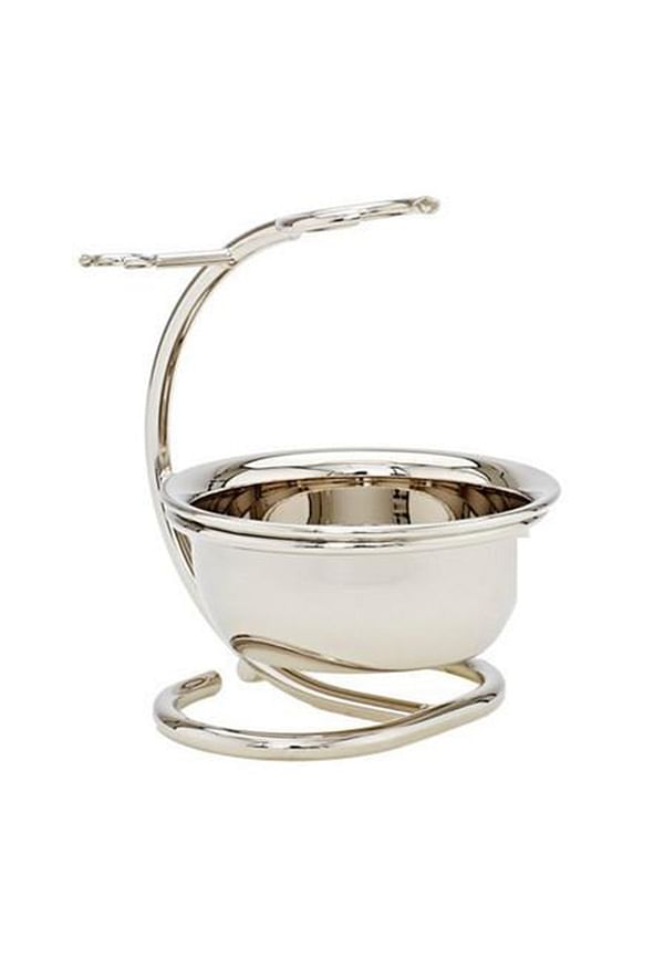 Razor And Brush Stand With Bowl Chrome