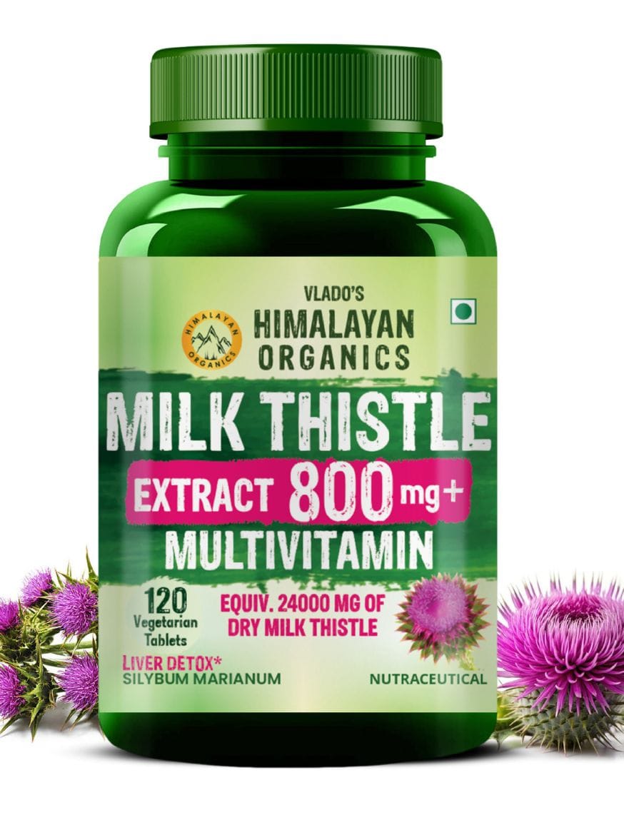Milk Thistle Extract With 800Mg Of Silybum Marianum Detox Supplement For Men And Women For Healthy Liver | Boost Metabolism And Maintain Cholesterol level - 120 Vegetarian Tablets