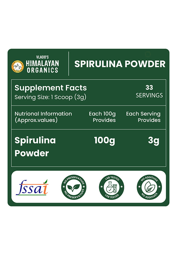 Spirulina Powder | For Men & Women | Contains 62% Protein I Natural Superfood | Rich in Protein, Vitamins & Minerals | Boost Energy & Immunity | Support Digestion & Skin health – thumbnail 10