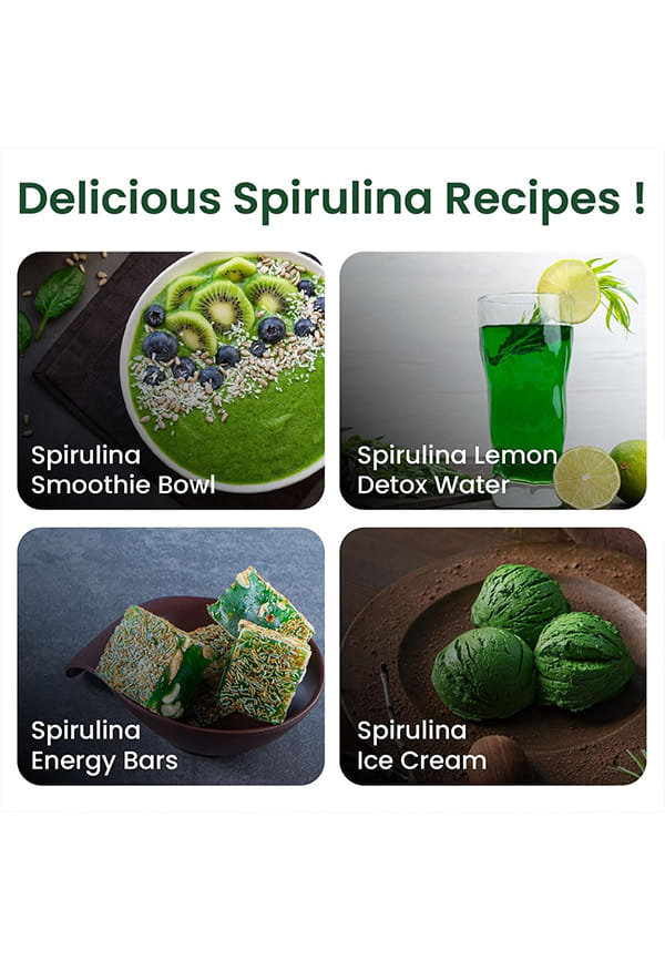 Spirulina Powder | For Men & Women | Contains 62% Protein I Natural Superfood | Rich in Protein, Vitamins & Minerals | Boost Energy & Immunity | Support Digestion & Skin health – thumbnail 8