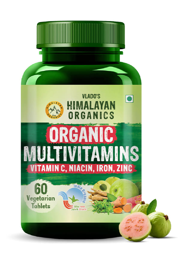 Organic Multivitamins with Iron, Zinc, Vitamin B3, C, Organic Ashwagandha, Tribulus & Turmeric