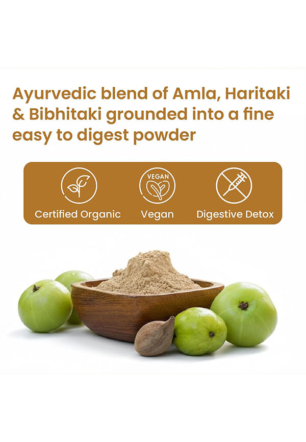 Triphala Powder | Triphala Churna For Gut, Immune & Intestinal Health | Colon & Digestion, For Balanced Bowel & Gut Health, Contains Bioactives and Antioxidants, GMP & NPOP Certified Organic I Helps Relieve Constipation | Herbal Supplement | Quick Acidity & Gas Relief – thumbnail 4
