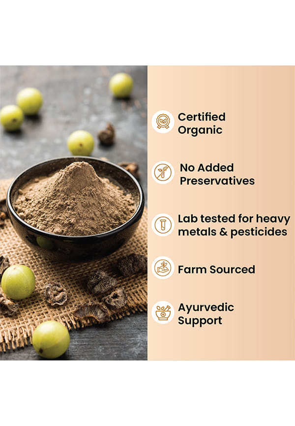 Triphala Powder | Triphala Churna For Gut, Immune & Intestinal Health | Colon & Digestion, For Balanced Bowel & Gut Health, Contains Bioactives and Antioxidants, GMP & NPOP Certified Organic I Helps Relieve Constipation | Herbal Supplement | Quick Acidity & Gas Relief – thumbnail 8
