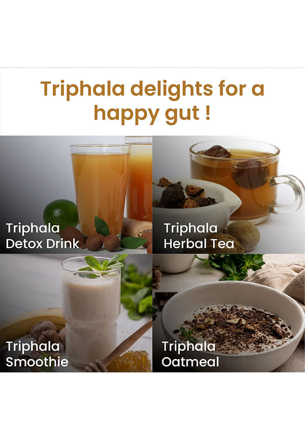 Triphala Powder | Triphala Churna For Gut, Immune & Intestinal Health | Colon & Digestion, For Balanced Bowel & Gut Health, Contains Bioactives and Antioxidants, GMP & NPOP Certified Organic I Helps Relieve Constipation | Herbal Supplement | Quick Acidity & Gas Relief – thumbnail 9
