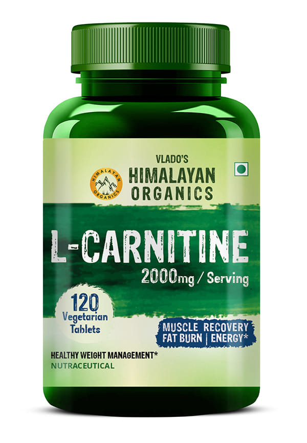Vlado's Himalayan Organics L-Carnitine 2000mg/Serve | Supports Muscle Recovery, Fat Burn & Energy | 120 Veg Tablets
