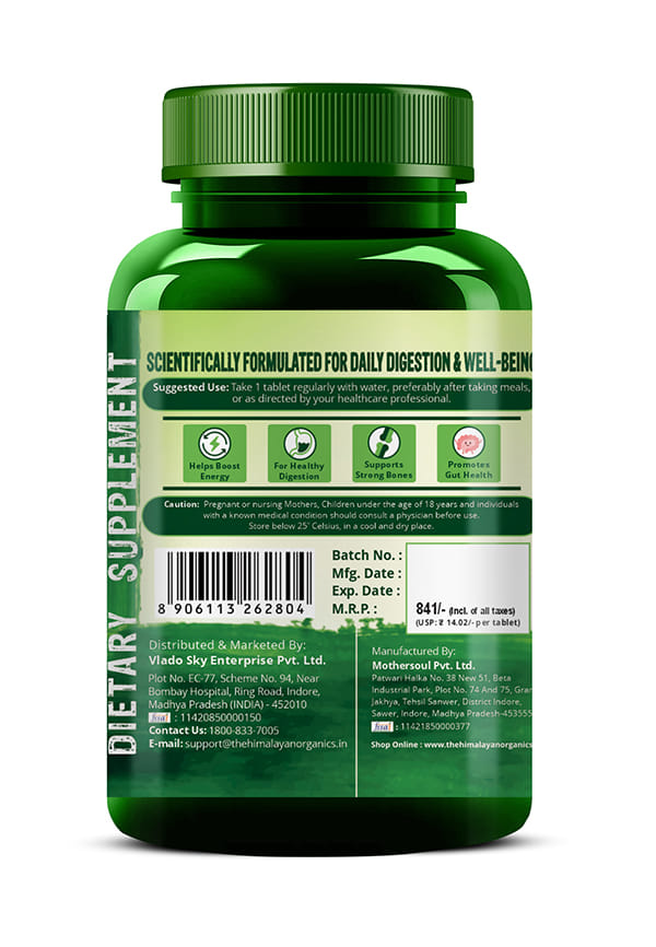 Vlado's Himalayan Organics Multivitamin with Probiotics (60 Tablets) 45 Ingredients for Men & Women with Vitamin C, D, E, B3, B12, Zinc, Giloy & Biotin – thumbnail 3