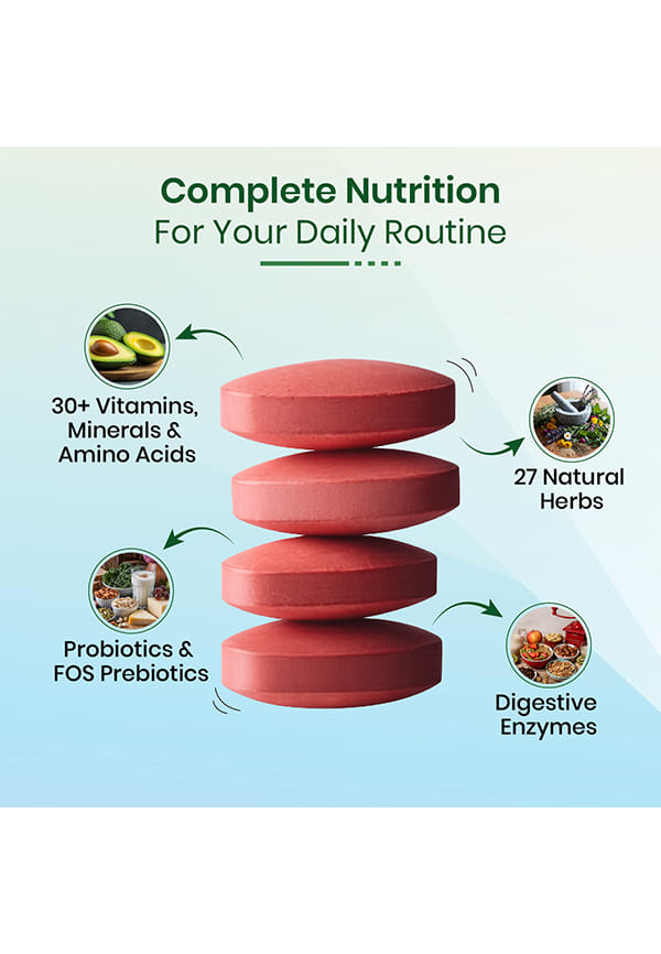 Vlado's Himalayan Organics Multivitamin with Probiotics (60 Tablets) 45 Ingredients for Men & Women with Vitamin C, D, E, B3, B12, Zinc, Giloy & Biotin – thumbnail 4