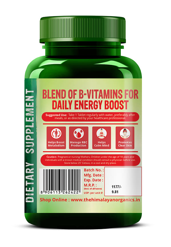 Vlado's Himalayan Organics Vitamin B Complex with 100% RDA – thumbnail 4