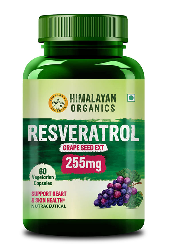 Resveratrol 255mg with Grape Seed Extract Supplement Support Heart