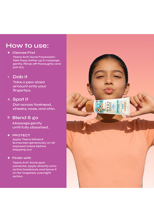 Teens Anti-Acne Gel Moisturizer with Aloe, Mangosteen, Papaya – thumbnail 3