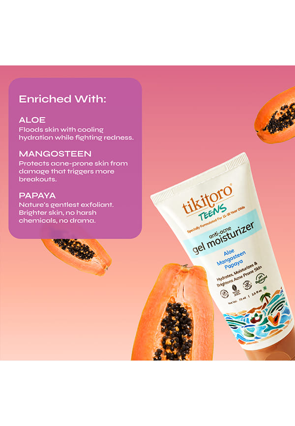 Teens Anti-Acne Gel Moisturizer with Aloe, Mangosteen, Papaya – thumbnail 4