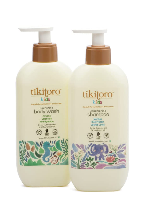 Kids Daily Essentials Combo, 100% Vegan Nourishing Body Wash & Conditioning Shampoo