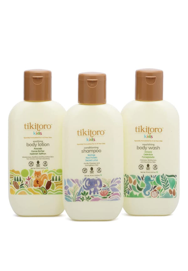 Kids Starter Pack 100% Vegan with Nourishing Body Wash, Soothing Body Lotion & Conditioning Shampoo