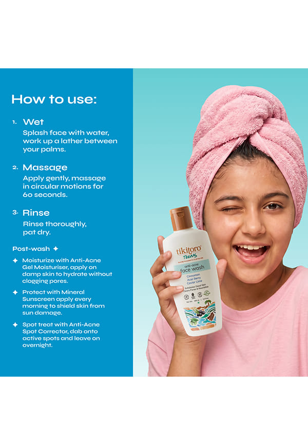 Teens Anti-Acne Face Wash with Cinnamon, Acai Berry, Caviar Lime – thumbnail 3