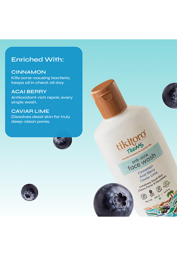 Teens Anti-Acne Face Wash with Cinnamon, Acai Berry, Caviar Lime – thumbnail 5