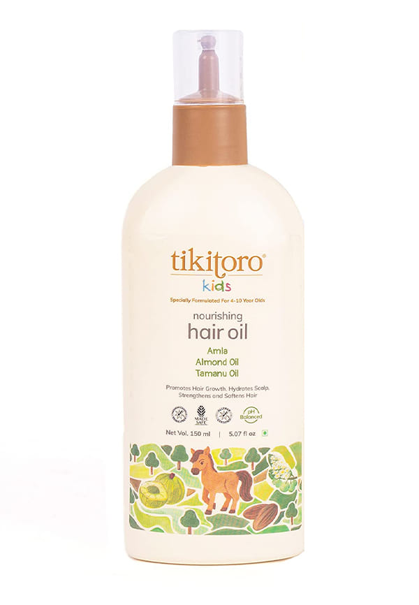 Kids Nourishing Hair Oil, 100% Vegan with Bringha, Amla, Olive, & Argan