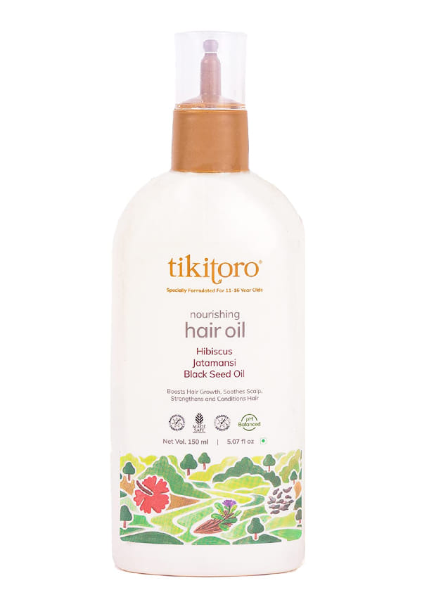 Teens Nourishing Hair Oil 100% Vegan with Black seed oil, Hibiscus, & Argan