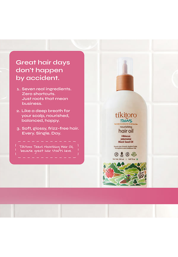 Teens Nourishing Hair Oil 100% Vegan with Black seed oil, Hibiscus, & Argan – thumbnail 6