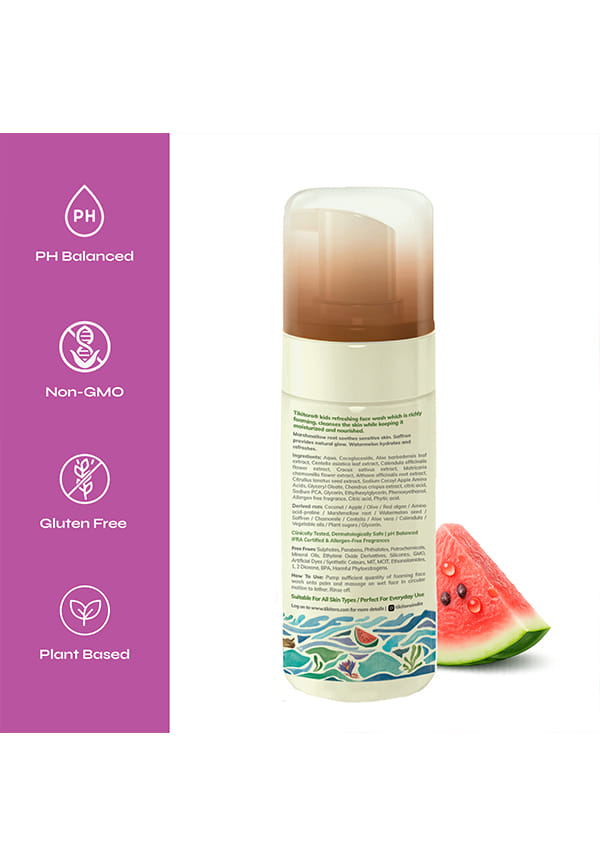 Kids Refreshing face wash| Pediatrician Approved | 100% Vegan with Saffron, Watermelon and Marshmallow Root – thumbnail 2