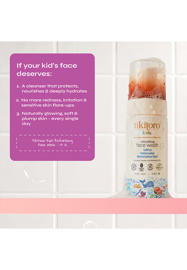 Kids Refreshing face wash| Pediatrician Approved | 100% Vegan with Saffron, Watermelon and Marshmallow Root – thumbnail 6