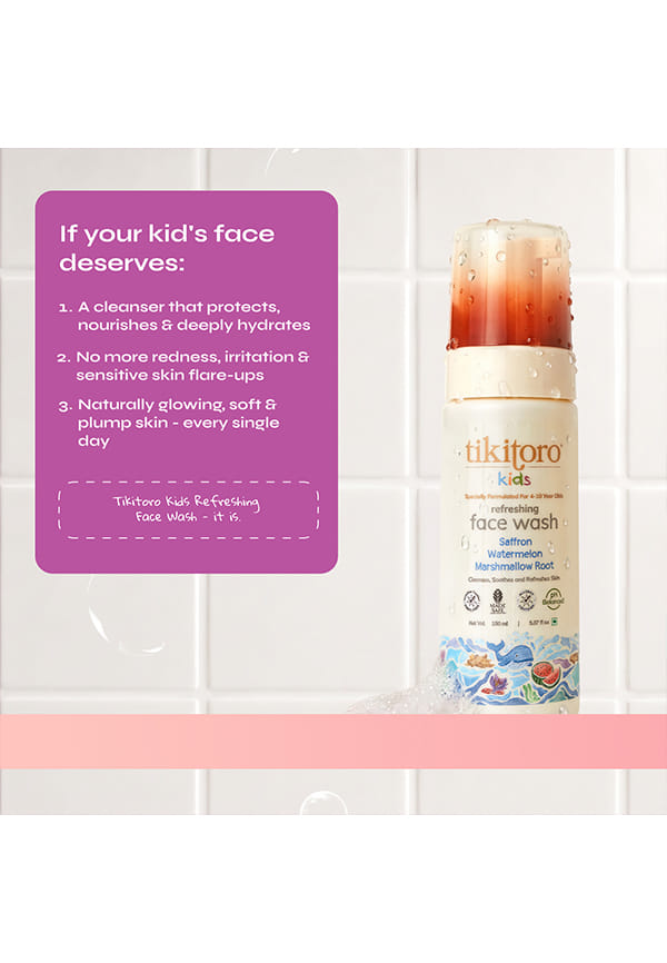 Kids Refreshing face wash| Pediatrician Approved | 100% Vegan with Saffron, Watermelon and Marshmallow Root – thumbnail 5
