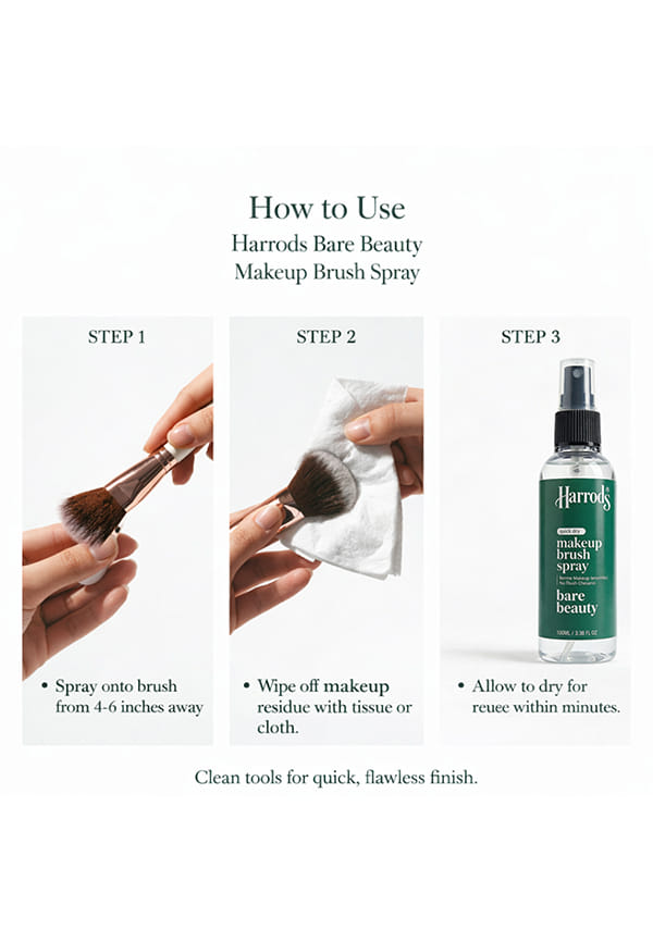 Harrods Instant Make-Up Brush Cleaner Spray - Quick and Effortless Solution – thumbnail 4