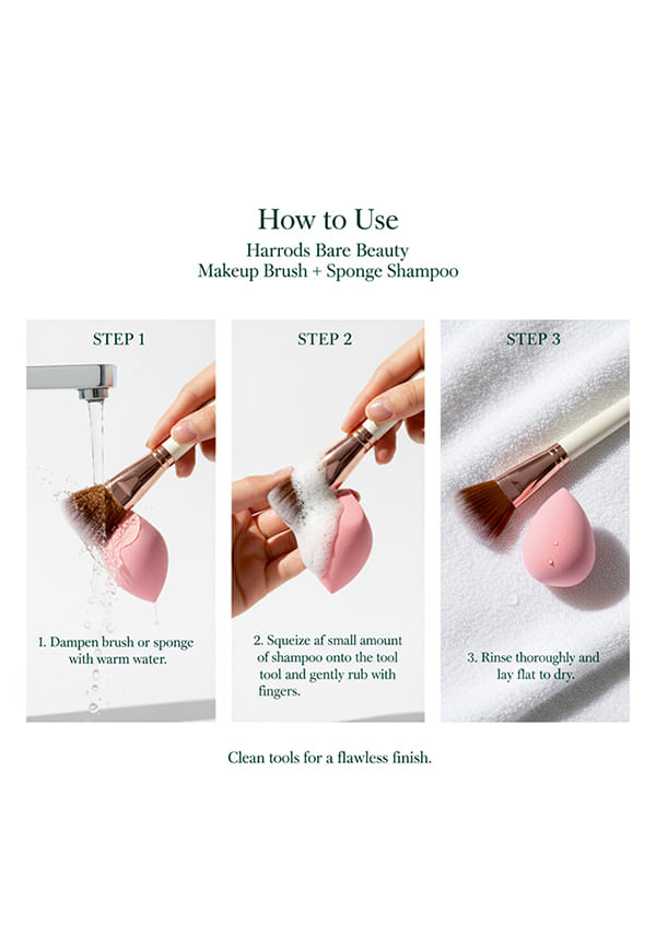 Harrods Instant Make-Up Brush Shampoo - Quick and Effortless Solution – thumbnail 3