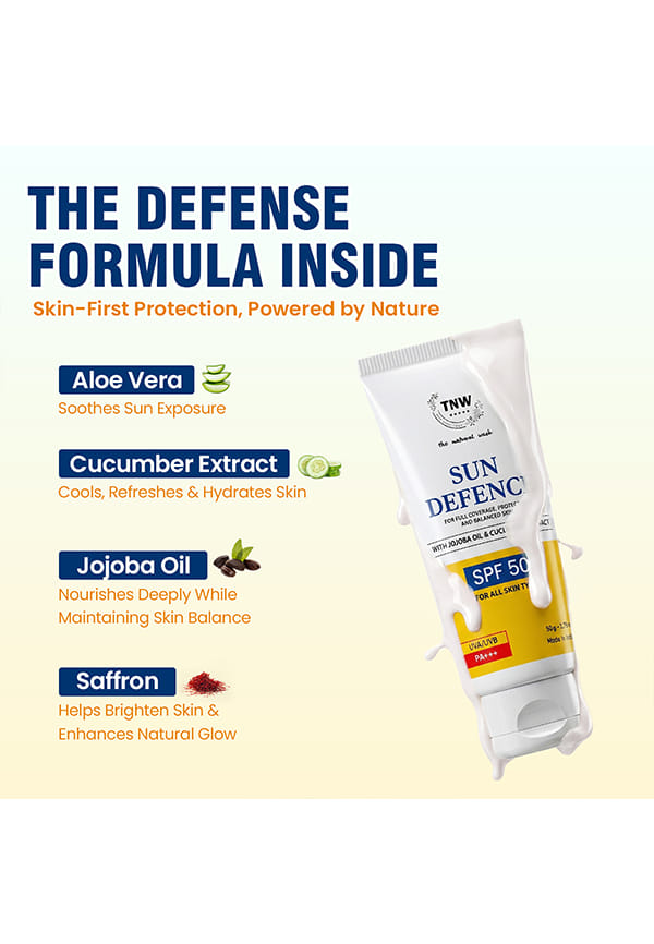 Sun Defence Sunscreen SPF50 PA++ UVA/UVB Clinically Approved QUICK ABSORB | Made with Natural Ingredients 50g – thumbnail 4