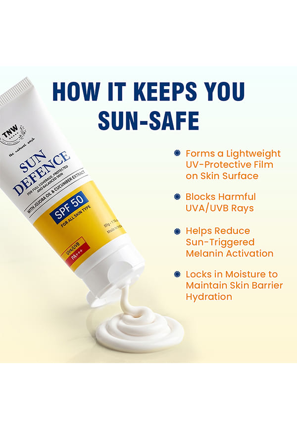 Sun Defence Sunscreen SPF50 PA++ UVA/UVB Clinically Approved QUICK ABSORB | Made with Natural Ingredients 50g – thumbnail 5