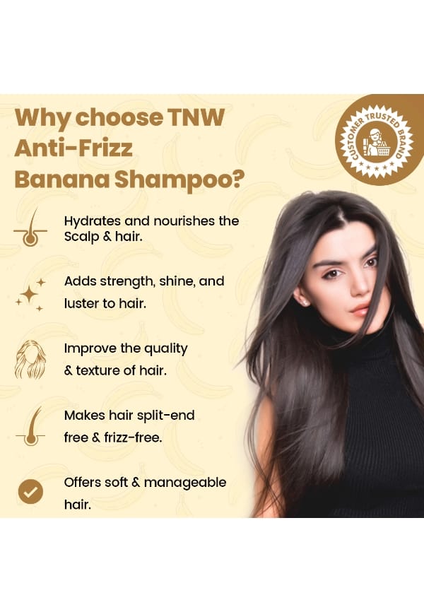 Banana Shampoo for Frizz | AntiFrizz Shampoo for All Hair Types | Banana Shampoo for Manageable Hair200ml – thumbnail 3